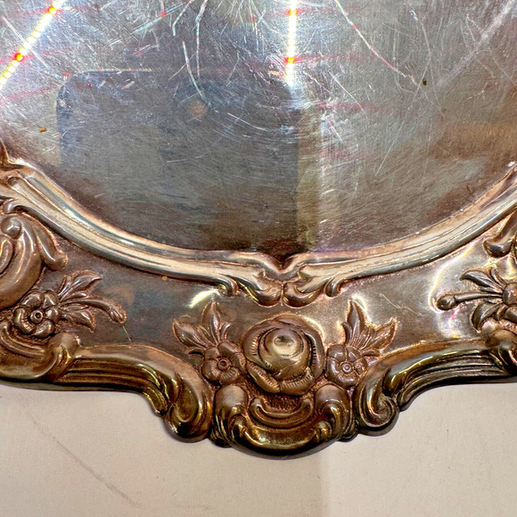 Towle Vintage Silver Plated Master Pattern Serving Rose Tray E.P. 4060 7 3/8" - Picture 4 of 11